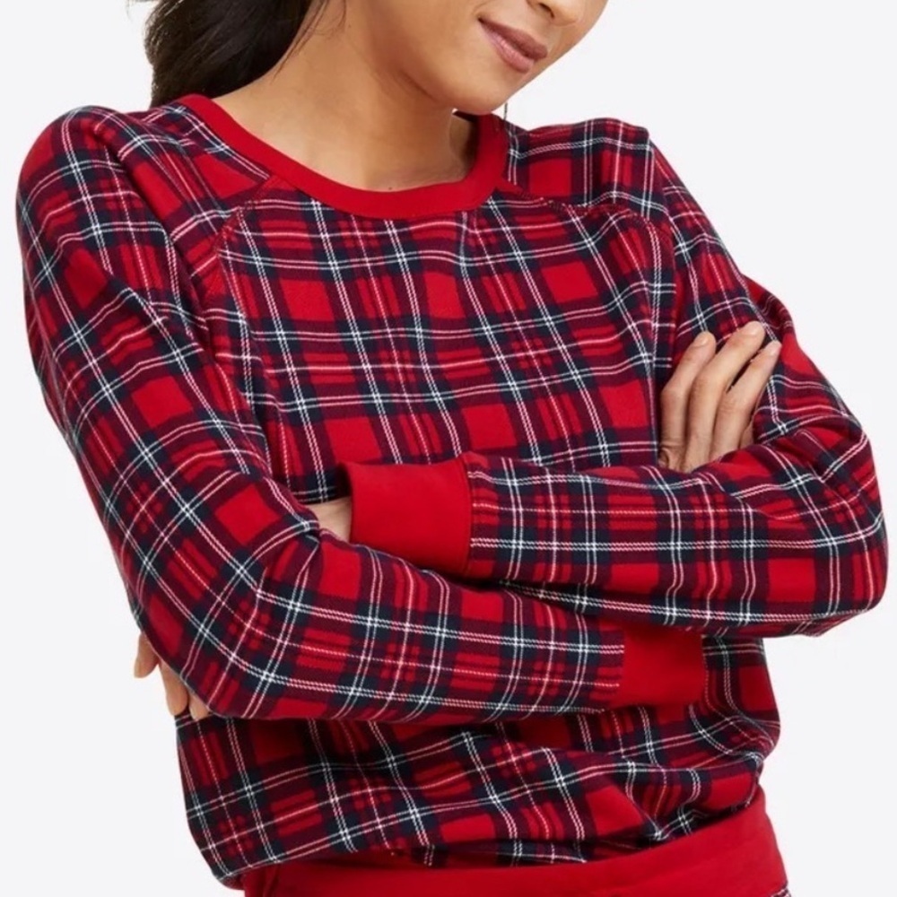NWT Draper James Natalie Sweatshirt Angie Plaid Size Small